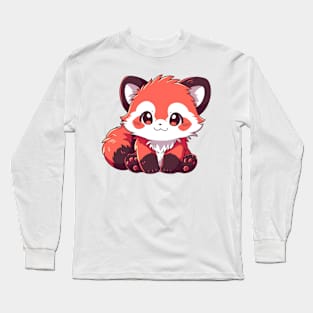 Simple drawn cute red panda Long Sleeve T-Shirt